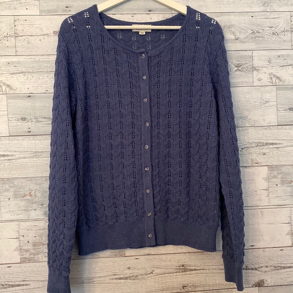 Molly Bracken Beautiful Blue Cardigan Sweater Size M - Picture 1 of 6